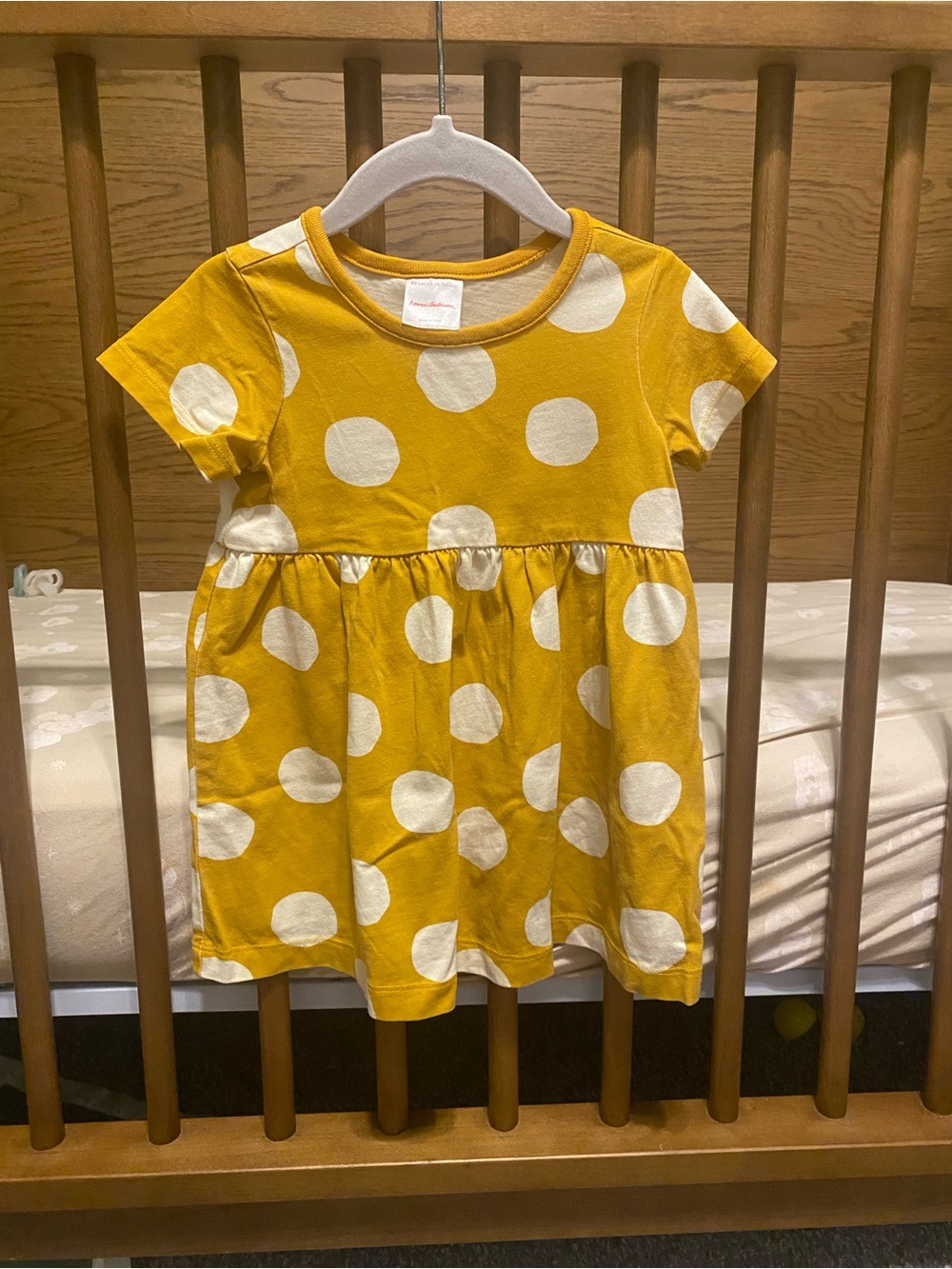 Hanna Andersson Yellow Polka Dot Short-Sleeve Knit Dress